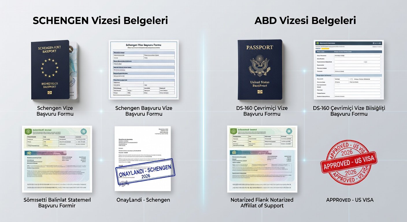 2026 Schengen ve ABD Vize Karşılaştırması: Belgeler ve Kurallar